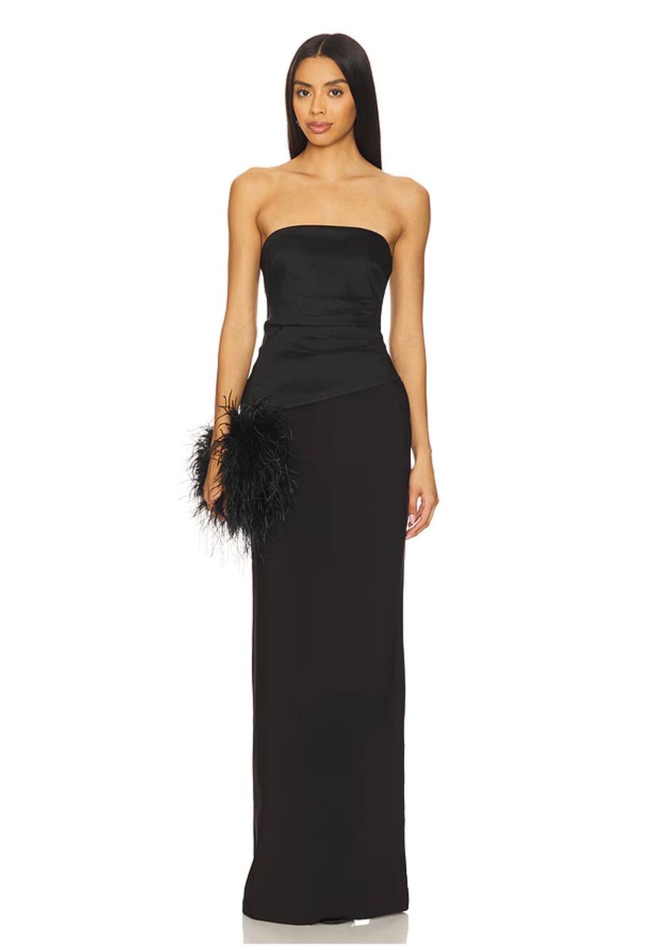 Likely Evie Black Strapless Column Gown - Size 8 (New)